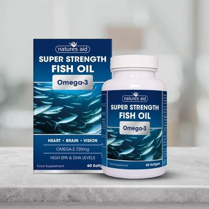 Natures Aid Super Strength Fish Oil Omega-3 60 Softgels