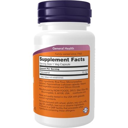 Now Foods Policosanol 10Mg Blend Of Long-Chain Fatty Alcohols