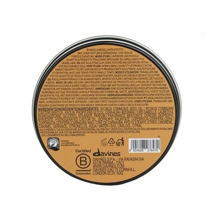 Davines Pasta & Love Men'S Strong Hold Styling Clay Matte Effect Styling 50Ml - Image 3