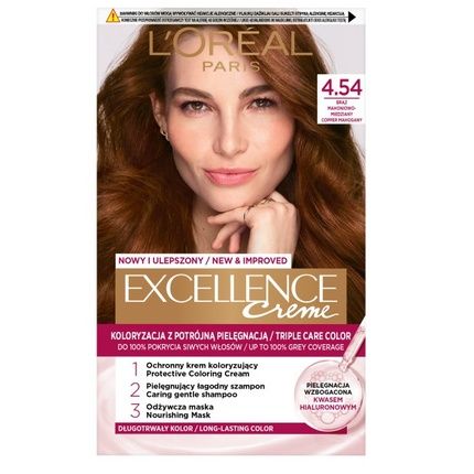 L'Oreal Excellence Creme Hair Color 4.54 Mahogany Copper Brown
