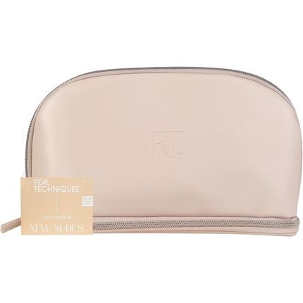 Real Techniques New Nudes Uncovered Bag Cosmetic Travel Waterproof Design Toiletry Makeup Brush Organizer 1 Count