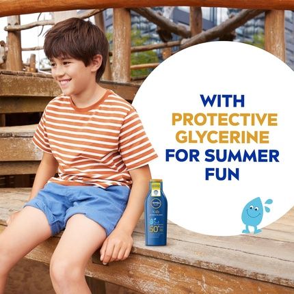 Nivea Sun Kids Protect & Care Spf 50+ Lotion 200Ml Moisturising Sun Cream Fast-Absorbing Bottle