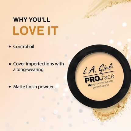 La Girl Pro Face High Definition Matte Powder 02 Classic Ivory - Image 3