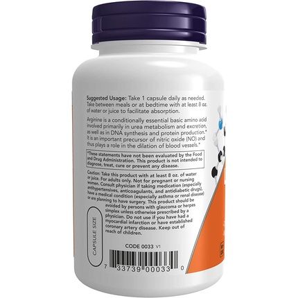 Now L-Arginine 700Mg 180 Vcaps - Image 3