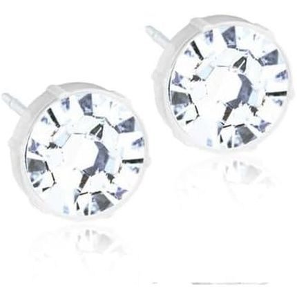 Blomdahl Nickel Free Medical Plastic 6Mm Crystal Stud Earrings