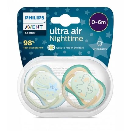 Ultra Air Night Pacifier 0-6 Months Phosphorescent Philips Avent