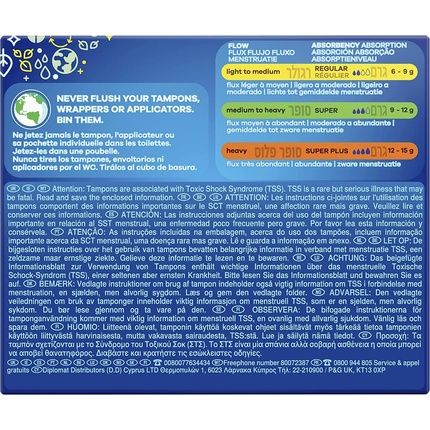 Tampax Super Tampons With Cardboard Applicator 20 Tampons