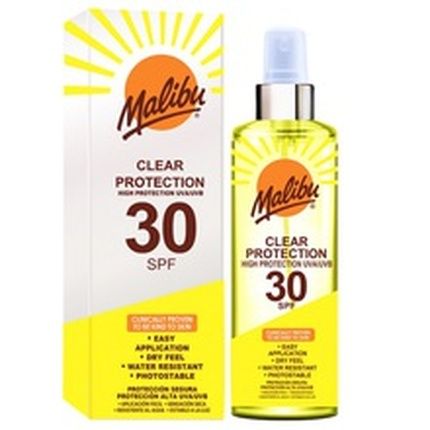 Malibu Sun Spf 30 Clear Spray Sunscreen High Protection Dry Feel Water Resistant 250Ml