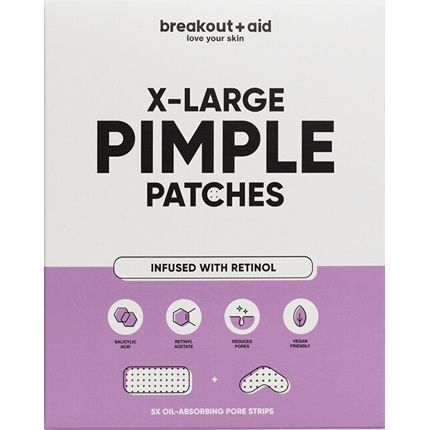 Breakoutaid Xl Patches For The Treatment Of Problematic Skin With Salicylic Acid And Retinol 5 Pieces