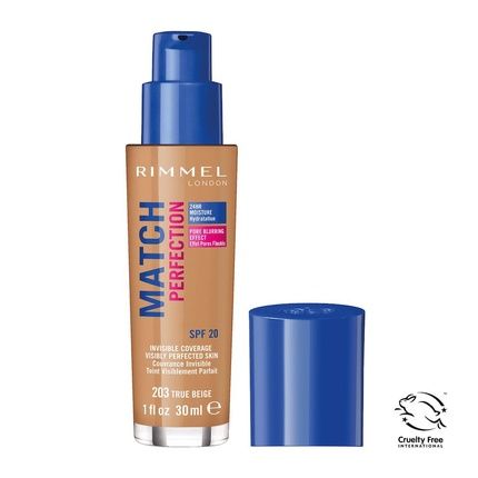 Rimmel Match Perfection Foundation Spf20 203 True Beige 30Ml