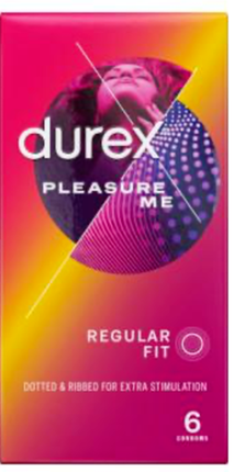 Durex Pleasure Me Condoms 6-Piece Colorless