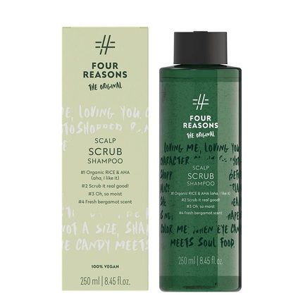 Four Reasons Original Scalp Scrub Shampoo With Organic Rice & Aha For Itchy, Dry, Flaky Scalp 8.45 Fl.Oz