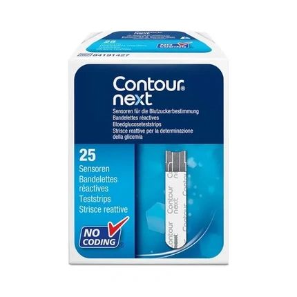 Bayer Contour Next Test Strips For Blood Glucose Measurement 25 Pieces
