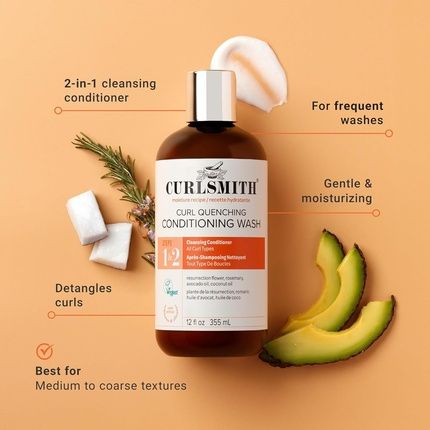 Curlsmith Curl Quenching Conditioning Wash Vegan Co-Wash 2 In 1 Conditioner