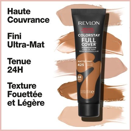 Revlon Colorstay Full Cover Longwear Matte Foundation Heat & Sweat Resistant Lightweight Face Makeup 30Ml 425 Caramel