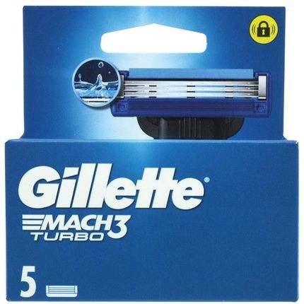 Gillette Mach3 Turbo 5Pc Blades High Performance Shaving Blades