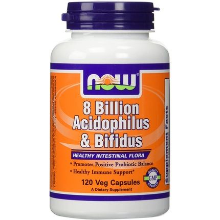 Now Foods 8 Billion Acidophilus & Bifidus Vegetarian Capsules 120 Count