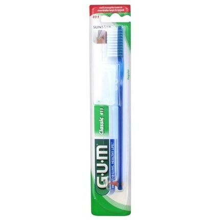 Gum Classic Toothbrush 411 Dome Cut With Raised Medium Bristles