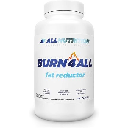 Allnutrition Burn4All Fat Reductor L-Carnitine Very Effective Body Fat Reduction Provides Energy Suppresses Appetite Dietary Supplement No Additives 100 Capsules