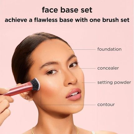 Real Techniques Face Base Makeup Brush Kit For Concealer And Foundation