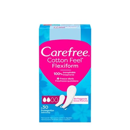 Carefree Cotton Feel Flexiform Daily Pantyliners 30 Units