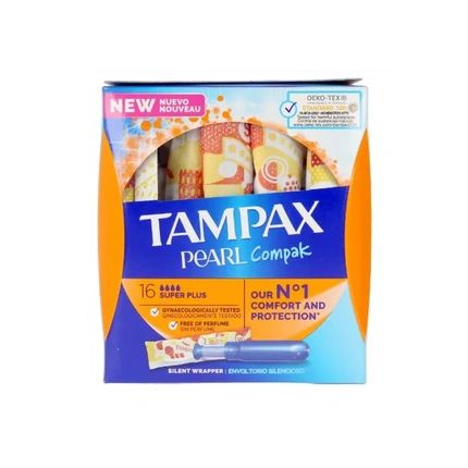 Tampax Tampax Pearl Compak Super Plus Tampons With Applicator 18 Units