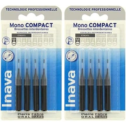 Inava Mono Compact Interdental Brushes Narrow Black 0.6Mm