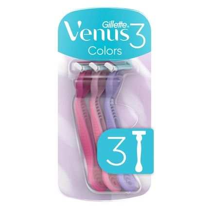 Gillette Venus3 Disposable Razors For Women With 3 Blades And Moisture Strip - Pack Of 4
