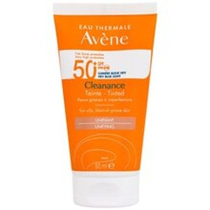 Avene Cleanance Tinted Sun Cream Spf 50 For Oily Skin With Imperfections 50 Ml