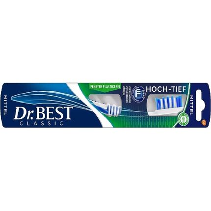 Dr. Best High-Low Toothbrush Medium For Thorough Cleaning Between Teeth With Curved Brush Profile - Image 3
