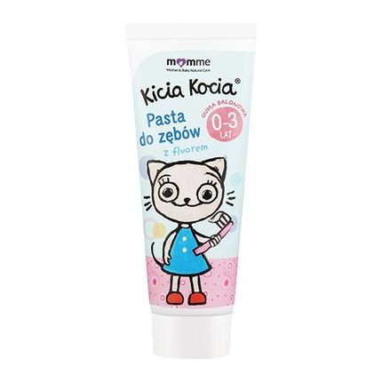 Momme Mother & Baby Natural Care Kicia Kocia Toothpaste Without Fluoride For 0-3 Years Bubble Gum Flavor 50Ml