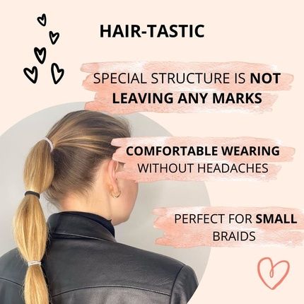 Bellody Minis Small Mini Hair Ties For Stylish Braided Hairstyles & Small Braids 20 Pieces Brown/Beige - Image 3