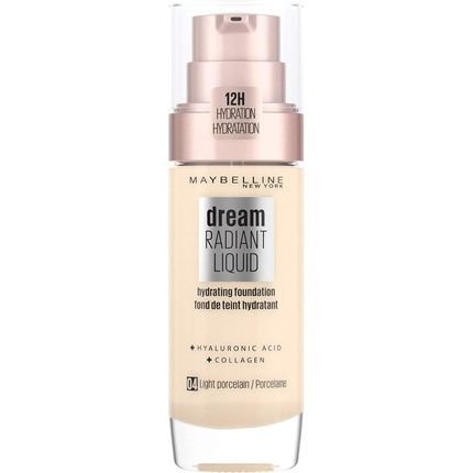 Maybelline Dream Radiant Liquid Hydrating Foundation With Hyaluronic Acid And Collagen 04 Light Porcelain