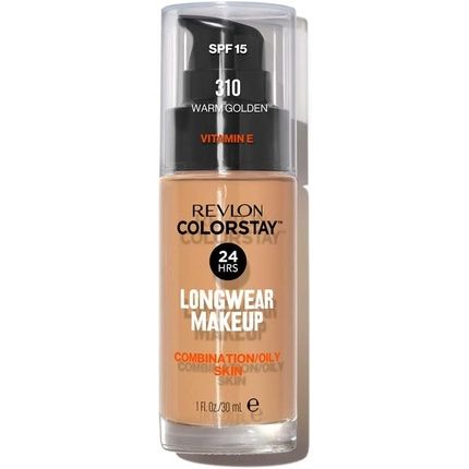 Revlon Colorstay Liquid Foundation Makeup For Combination/Oily Skin Spf 15 Medium-Full Coverage With Matte Finish 30Ml 310 Golden
