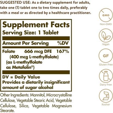 Solgar Folate 400Ug Tablets - Food Supplement For Pregnancy And Conception - Wellbeing For Men And Women - Vegan