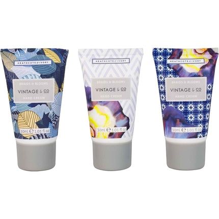 Vintage & Co Beauty Braids & Blooms Hand Cream Trio Gift Set Enriched With Shea Butter Cruelty Free Vegan Friendly Travel Friendly Sizes 3 X 30Ml - Pack Of 3