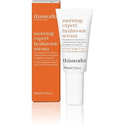 This Works Morning Expert Hyaluronic Serum 30Ml - Youth-Boosting Hyaluronic Acid Serum With Vitamin C And Persian Silk Tree Extract - Hydrating Serum With 2% Hyaluronic Acid To Brighten Skin