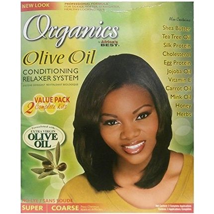 Africa'S Best Organics Olive Oil Relaxer And Smoothing Cream Super/Coarse - 2 Complete Kits