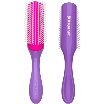 Denman Curly Hair Brush D3 African Violet 7 Row Styling Brush For Detangling Separating Shaping And Defining Curls