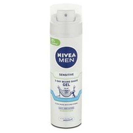 Nivea 3 Day Beard Shave Gel 200 Ml For Sensitive Skin
