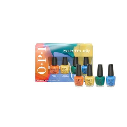 Opi Mini Nail Lacquer Gift Set - Opaque Creme And Sheer Jelly Nail Polish Shades