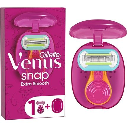 Gillette Venus Extra Smooth Snap Women'S Razor With 1 Razor Blade Refills And Lubrastrip With A Touch Of Avocado Oils