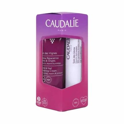 Caudalie Th Des Vignes Hand & Nail Cream Duo 30Ml Hand Cream 45G Lip Balm