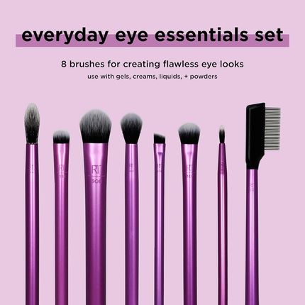 Real Techniques Everyday Eye Essentials Makeup Brush Set For Liner