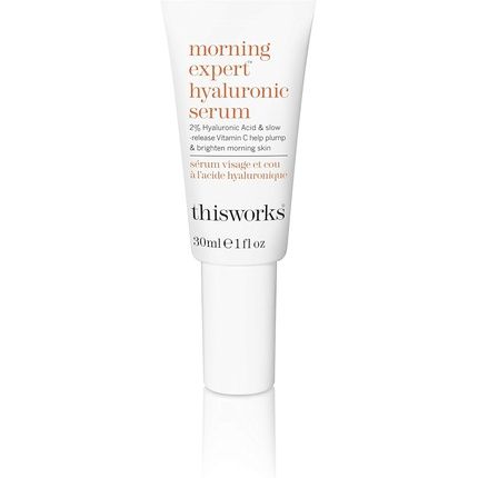 This Works Morning Expert Hyaluronic Serum 30Ml - Youth-Boosting Hyaluronic Acid Serum With Vitamin C And Persian Silk Tree Extract - Hydrating Serum With 2% Hyaluronic Acid To Brighten Skin