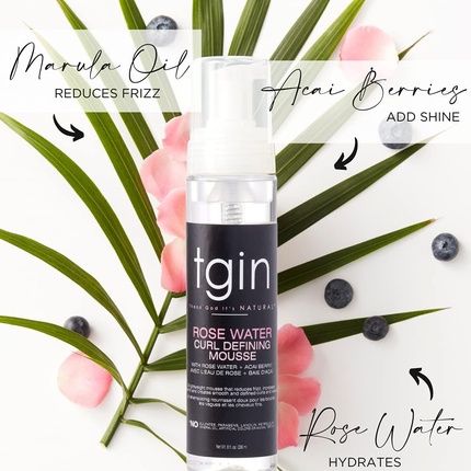 Tgin Rose Water Defining Mousse For Natural Hair - Curls And Waves - Low Porosity