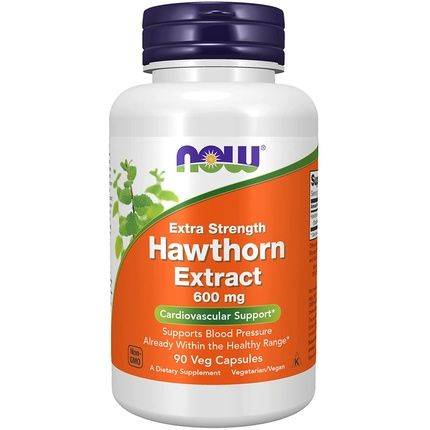 Now Hawthorn Extract 600Mg Extra Strength Cardiovascular Support 90 Veg Capsules