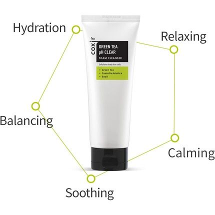 Coxir Green Tea Ph Clear Foam Cleaner 150Ml 5.07Oz