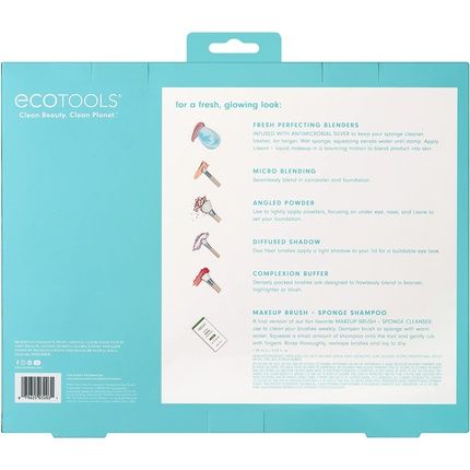 Ecotools Limited Edition Ready Set Glow Makeup Accessory And Care Kit 6 Piece Gift Set - Image 3