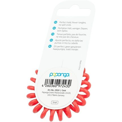 Original Papanga(R) Spiral Hairbands, Classic Edition, Size: Small, Colour: Coral